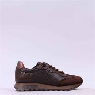 Hispanitas Oregan Bungee Lace Trainer - Espresso Leather